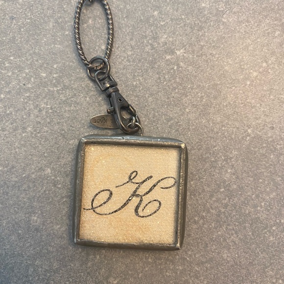 Black Pendant Necklace with Initial 'K' - Picture 3 of 5